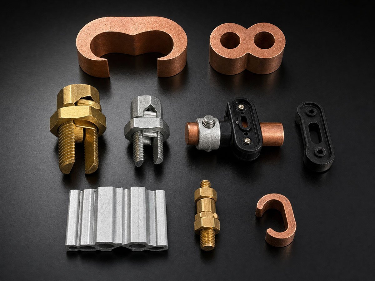 Aluminium earthing and lightning fittings – grounding bars and air terminal rods