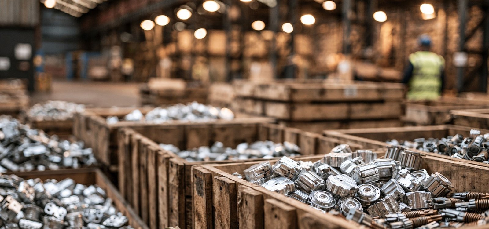 Export packing of aluminium castings and connectors at Swati Aluminum Jamnagar