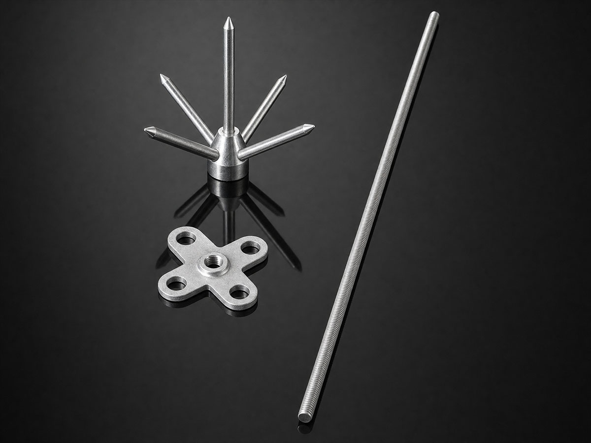 Aluminium lightning arrestor with base