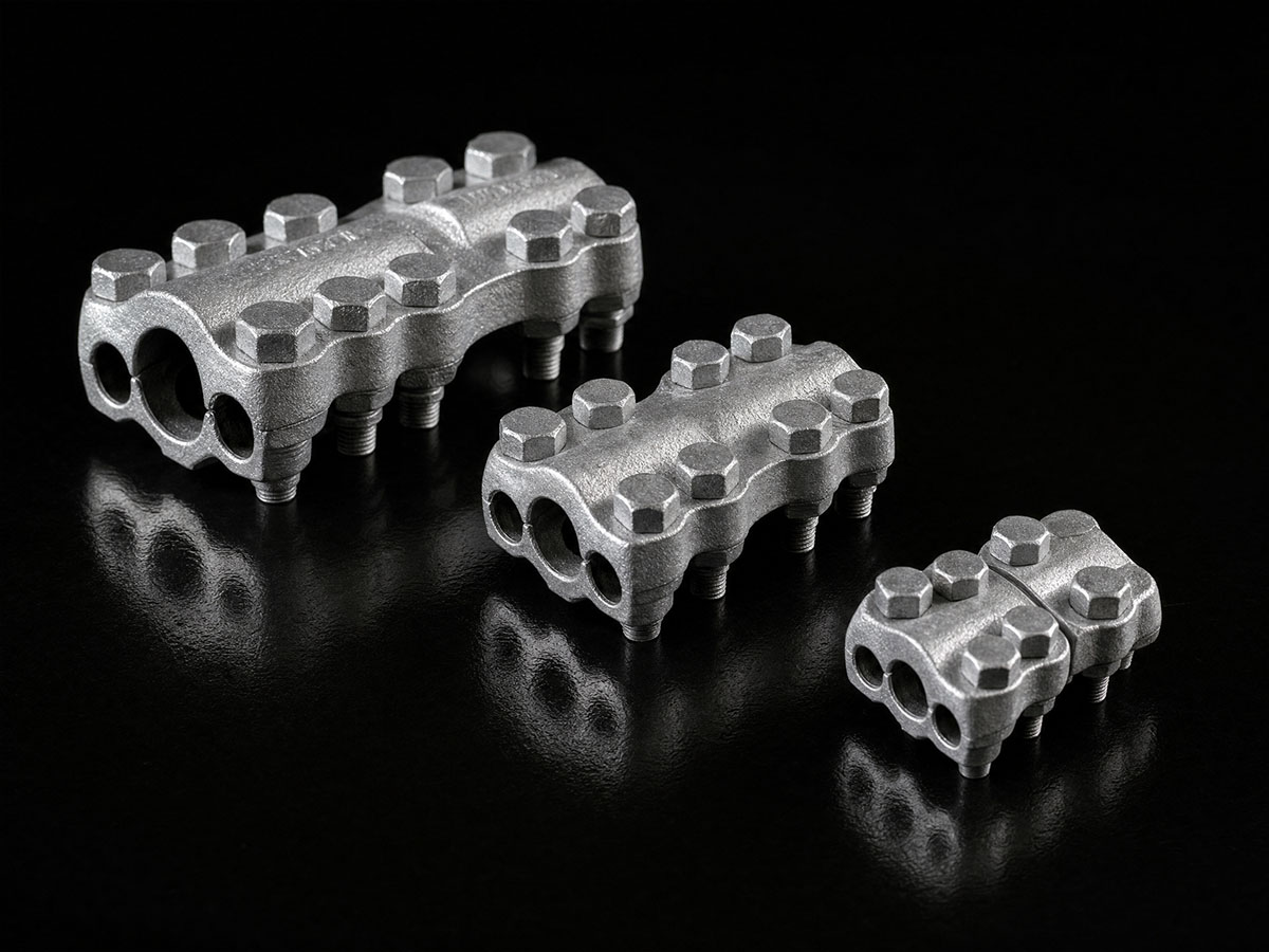 Aluminium bolted stud connectors