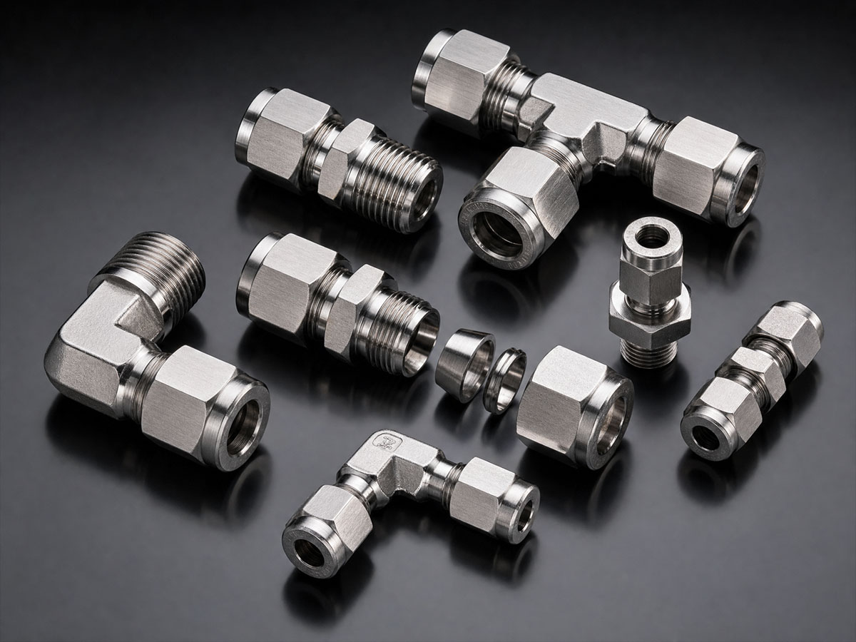 Aluminium compression tube fittings