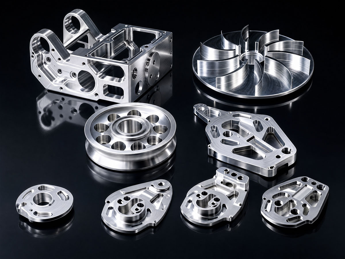 3-axis and 5-axis machined parts